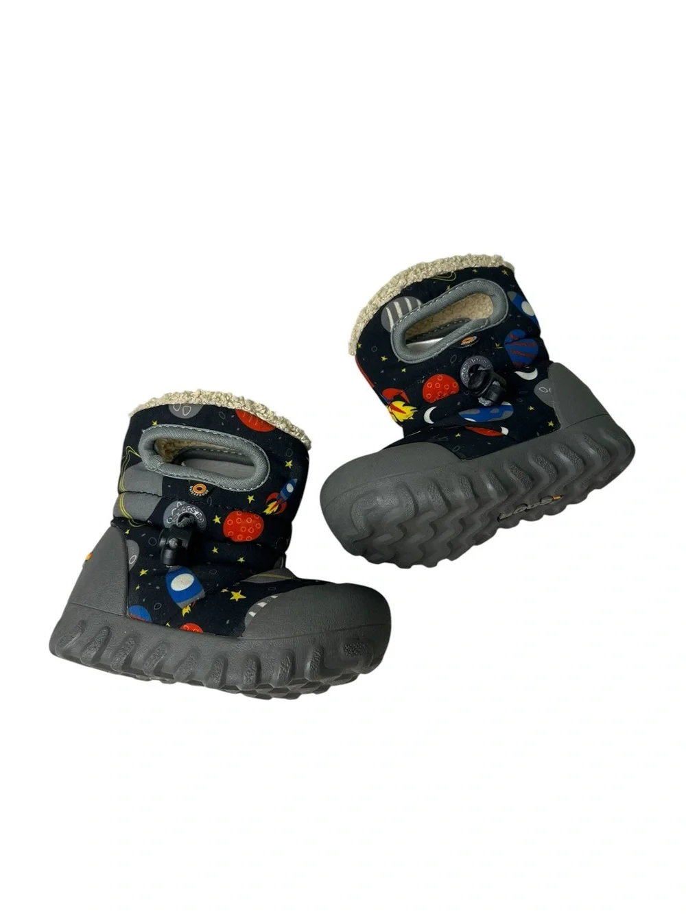 Bogs Infant Size 4 Sherpa Lined Space Print Winter Boots